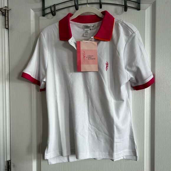 Coldwater creek shirt Breast Cancer Awareness women’s M Polo Super soft golf NWT - Picture 8 of 11